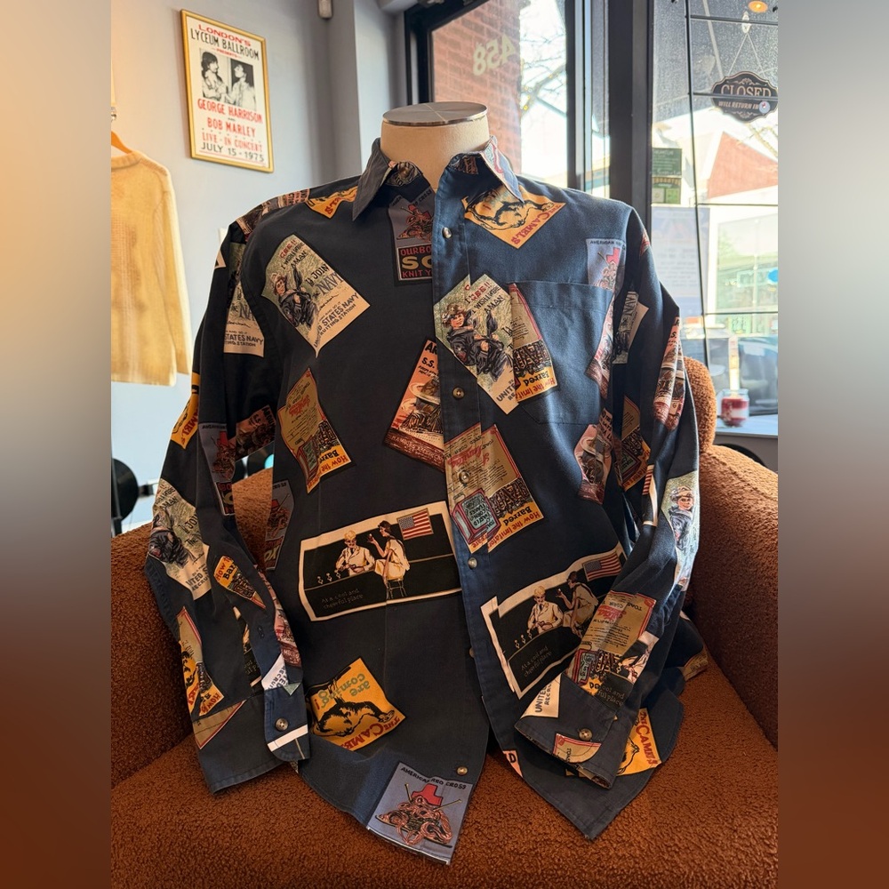 Lord & Taylor Made In  Jamaica “Navy” Button Up (L)